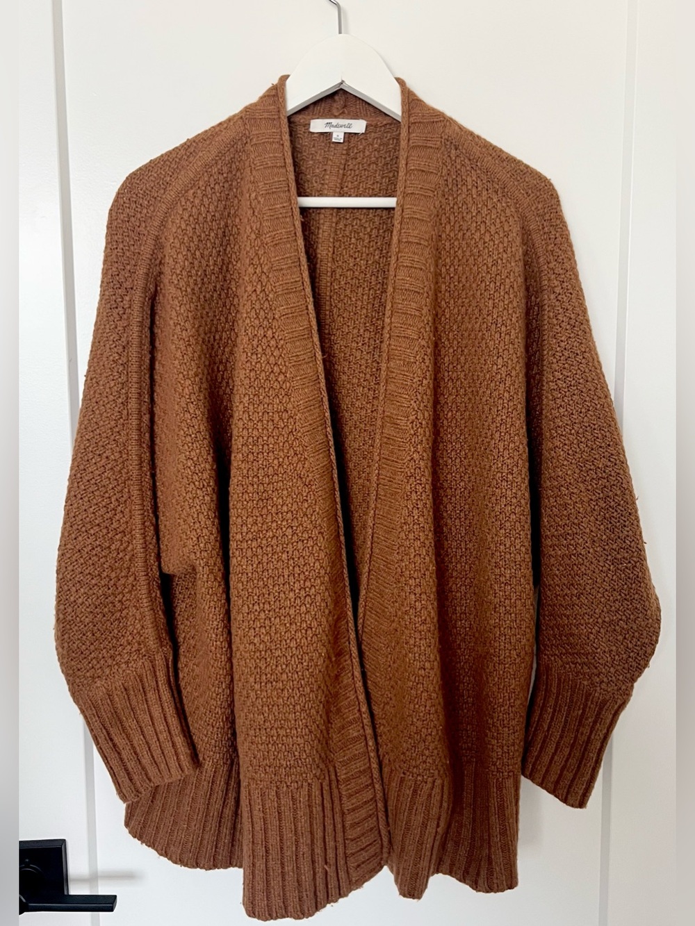 Madewell Cardigan Sweater Womens Small Brown Wool Alpaca Knit Open Front Ribbed